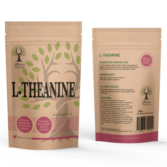 L Theanine Capsules 400mg High Strength L Theanine Powder Vegan Supplements - MOTHER NATURE SUPPLEMENTSL Theanine Capsules 400mg High Strength L Theanine Powder Vegan Supplements