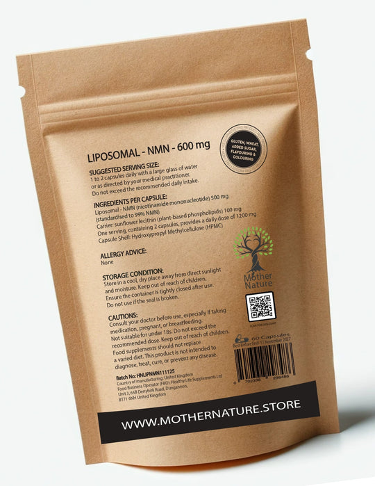 Liposomal NMN Capsules - 500mg Capsules Clean Nicotinamide Mononucleotide Supplements - Vegan - Mother Nature - MOTHER NATURE SUPPLEMENTSLiposomal NMN Capsules - 500mg Capsules Clean Nicotinamide Mononucleotide Supplements - Vegan - Mother NatureDiet Supplementss