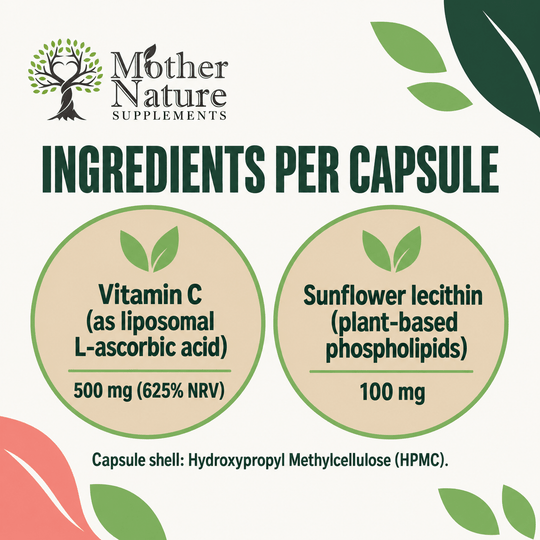 Liposomal Vitamin C 1000 mg per serving – Clean Vegan Supplements - Mother Nature - MOTHER NATURE SUPPLEMENTSLiposomal Vitamin C 1000 mg per serving – Clean Vegan Supplements - Mother NatureDiet Supplements