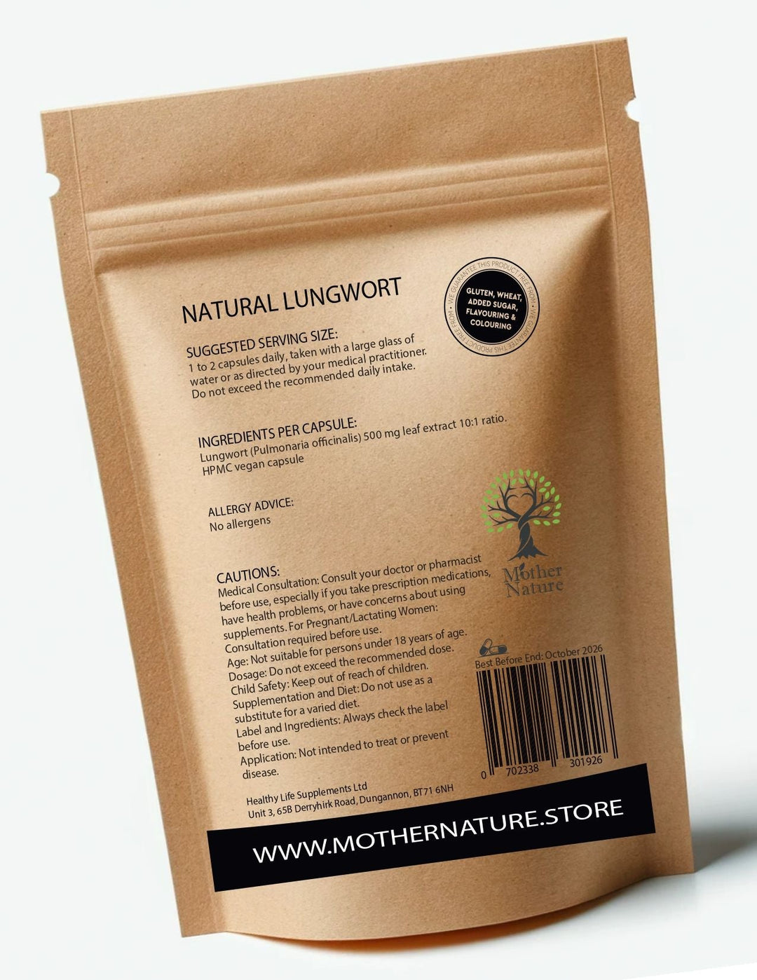 Lungwort Capsules 500 mg – Mother Nature - MOTHER NATURE SUPPLEMENTSLungwort Capsules 500 mg – Mother NatureDiet Supplementss