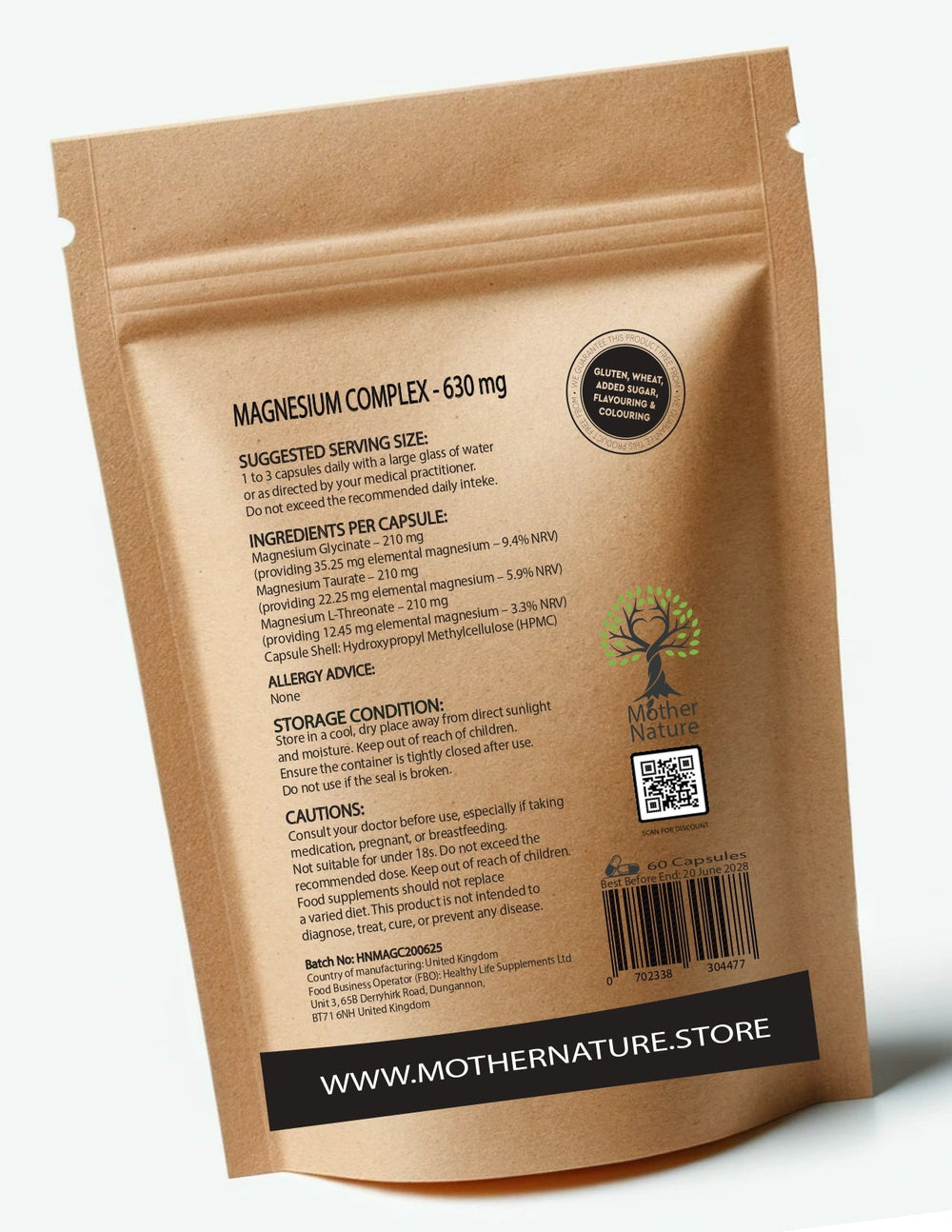 Magnesium Complex Capsules – Glycinate, Taurate & L - Threonate – Vegan Mineral Supplement – Mother Nature - MOTHER NATURE SUPPLEMENTSMagnesium Complex Capsules – Glycinate, Taurate & L - Threonate – Vegan Mineral Supplement – Mother NatureDiet Supplementss