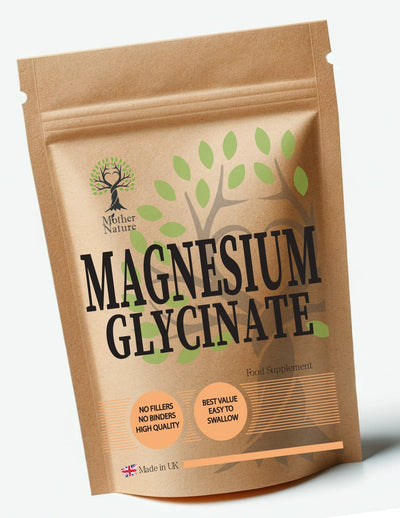 Magnesium Glycinate Capsules 650 mg – Vegan Mineral Supplement – Mother Nature