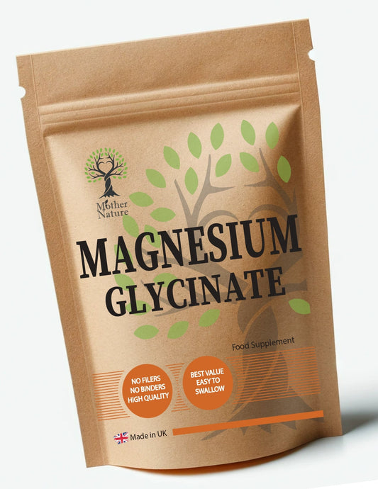 Magnesium Glycinate Capsules 650mg Magnesium Powder Vegan Supplement Bone Health - MOTHER NATURE SUPPLEMENTSMagnesium Glycinate Capsules 650mg Magnesium Powder Vegan Supplement Bone Health