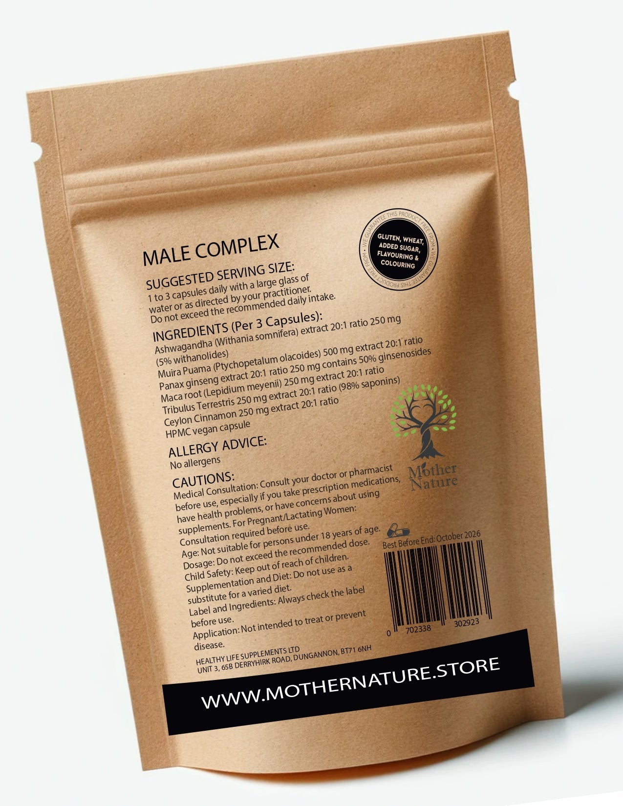 Male Complex Capsules Clean Natural Eco - friendly Plant - based Red Panax Ashwagandha Cinnamon Vegan Supplements - MOTHER NATURE SUPPLEMENTSMale Complex Capsules Clean Natural Eco - friendly Plant - based Red Panax Ashwagandha Cinnamon Vegan SupplementsDiet Supplementss