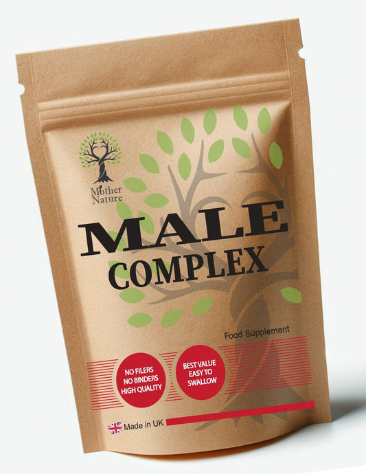 Male Complex Capsules Natural Men's Health Supplement Red Panax Maca Root Ashwagandha Cinnamon - MOTHER NATURE SUPPLEMENTSMale Complex Capsules Natural Men's Health Supplement Red Panax Maca Root Ashwagandha Cinnamon