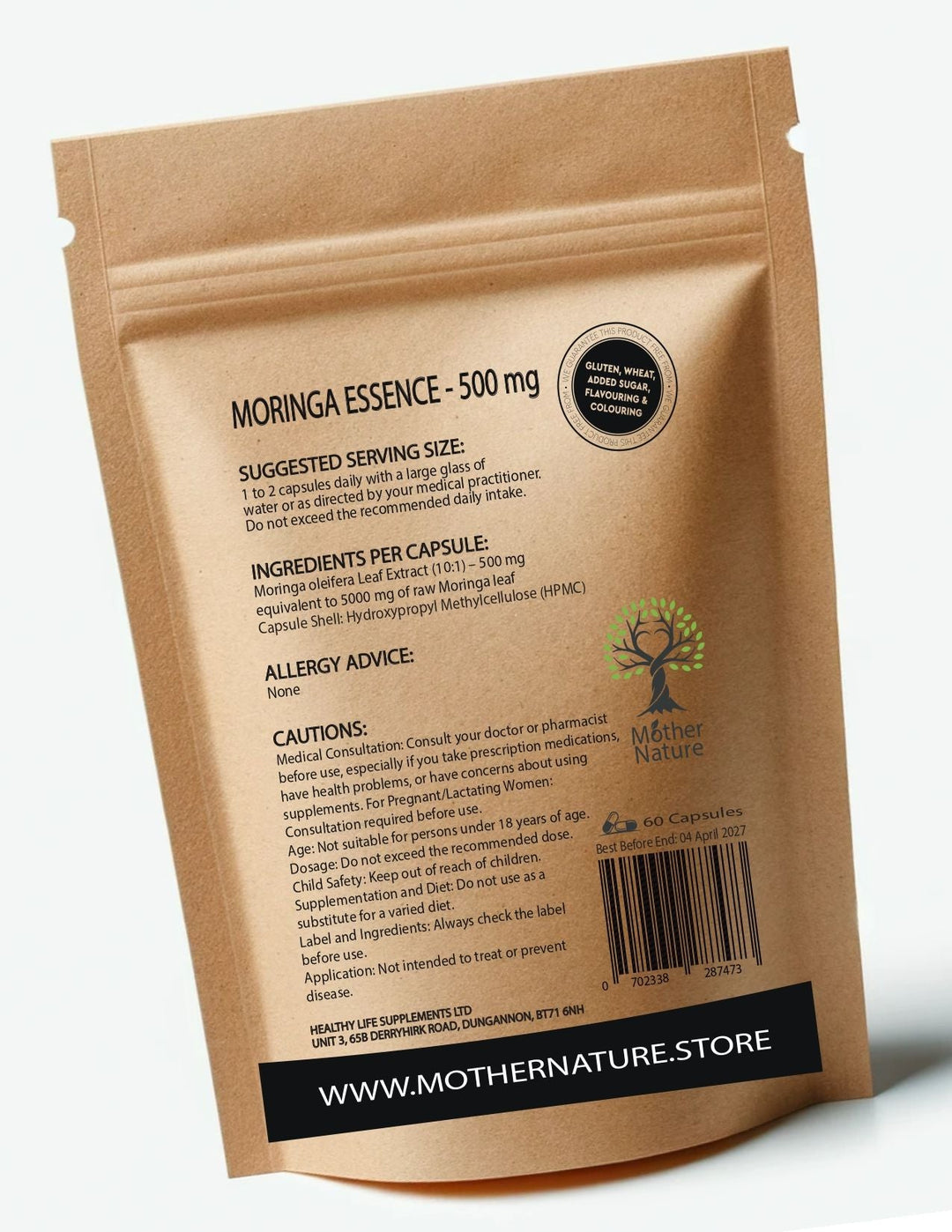 Moringa Capsules 500 mg – Mother Nature - MOTHER NATURE SUPPLEMENTSMoringa Capsules 500 mg – Mother NatureDiet Supplementss