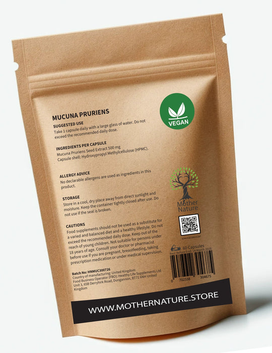 Mucuna Pruriens Capsules 500 mg – Clen Vegan Supplements - Mother Nature - MOTHER NATURE SUPPLEMENTSMucuna Pruriens Capsules 500 mg – Clen Vegan Supplements - Mother NatureDiet Supplements