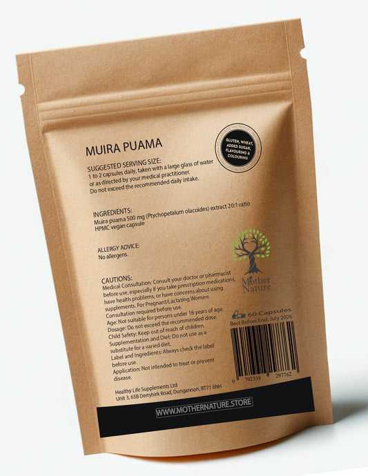 Muira Puama Capsules High Potency Clean Natural Muira Puama Extract Eco - friendly Best Vegan Supplements Plant - based Holistic Health - MOTHER NATURE SUPPLEMENTSMuira Puama Capsules High Potency Clean Natural Muira Puama Extract Eco - friendly Best Vegan Supplements Plant - based Holistic HealthDiet Supplementss