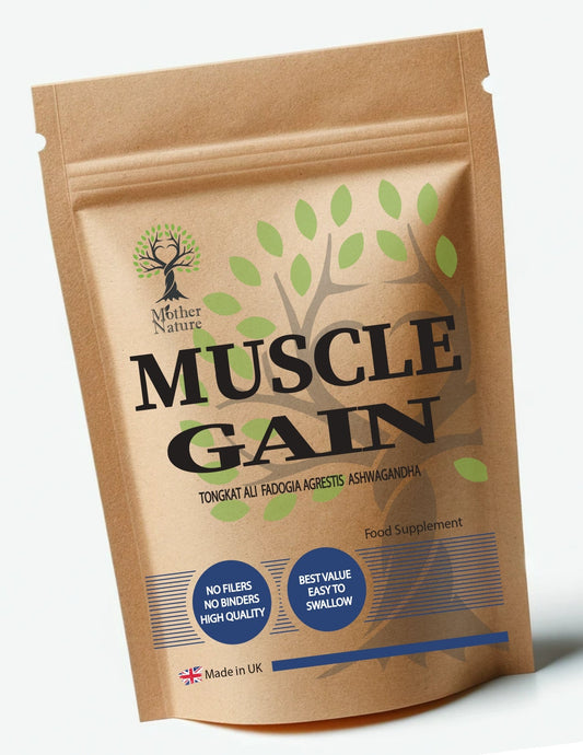 Muscle Gain Capsules 600mg High Potency Clean Natural Herbs Eco - friendly Best Vegan Supplements Plant - based Holistic Health - MOTHER NATURE SUPPLEMENTSMuscle Gain Capsules 600mg High Potency Clean Natural Herbs Eco - friendly Best Vegan Supplements Plant - based Holistic Health