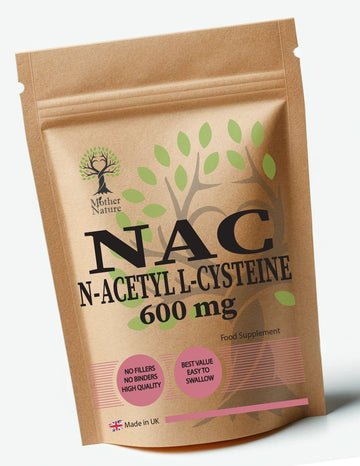 NAC N Acetyl Cysteine Powder 600mg Capsules Vegan NAC Supplement 1200mg serving - MOTHER NATURE SUPPLEMENTSNAC N Acetyl Cysteine Powder 600mg Capsules Vegan NAC Supplement 1200mg servingDiet Supplementss