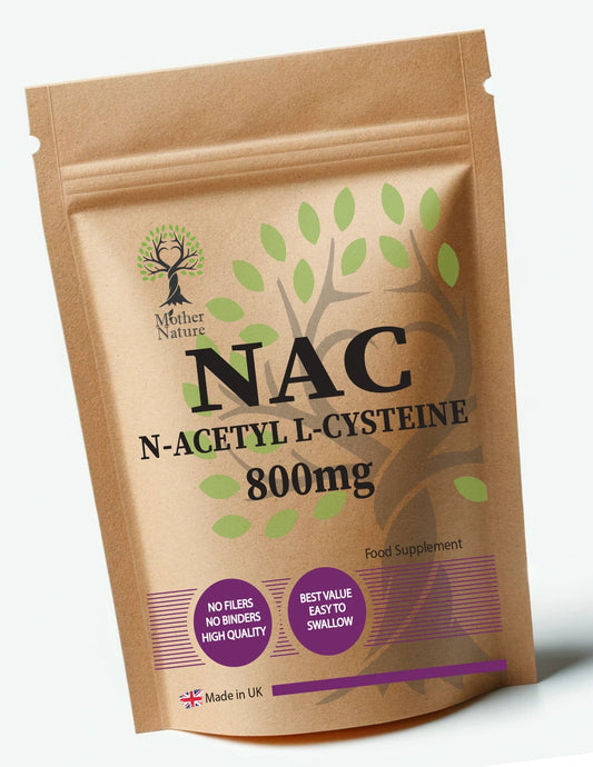 NAC N Acetyl Cysteine Powder 800mg Capsules Clean Vegan NAC Supplement 1600mg serving - MOTHER NATURE SUPPLEMENTSNAC N Acetyl Cysteine Powder 800mg Capsules Clean Vegan NAC Supplement 1600mg serving