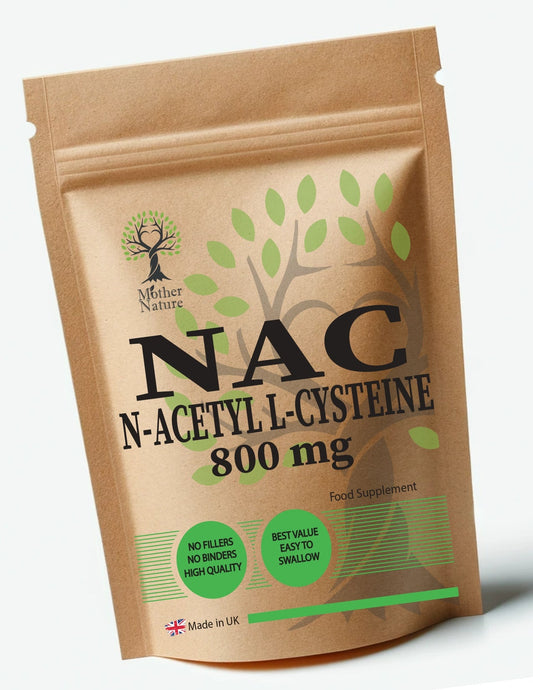 NAC N Acetyl Cysteine Powder 800mg Clean NAC Capsules Eco - friendly Vegan Supplements 1600mg serving - MOTHER NATURE SUPPLEMENTSNAC N Acetyl Cysteine Powder 800mg Clean NAC Capsules Eco - friendly Vegan Supplements 1600mg servingDiet Supplementss