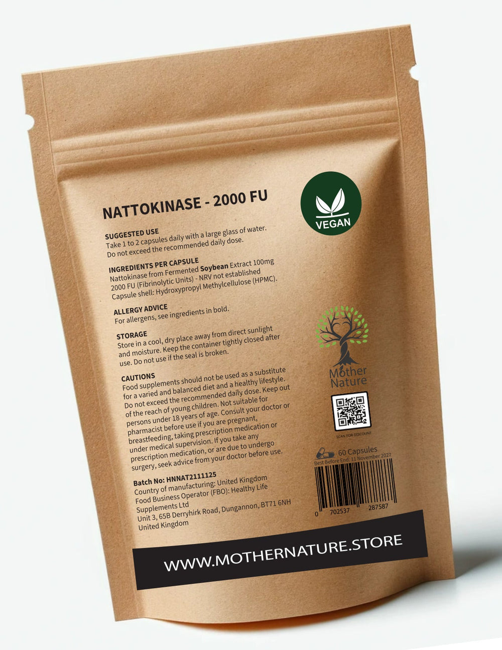 Nattokinase 2000 FU – Clean Vegan Capsules | Mother Nature - MOTHER NATURE SUPPLEMENTSNattokinase 2000 FU – Clean Vegan Capsules | Mother NatureDiet Supplements