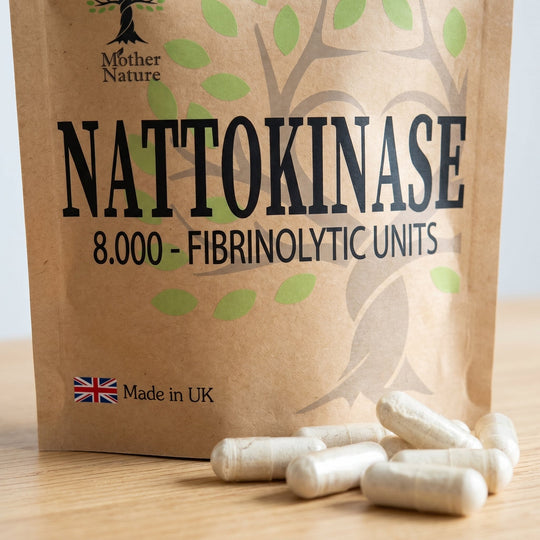 Nattokinase 8000 FU – Fermented Soybean Enzyme Supplement – Vegan Capsules – Mother Nature - MOTHER NATURE SUPPLEMENTSNattokinase 8000 FU – Fermented Soybean Enzyme Supplement – Vegan Capsules – Mother NatureDiet Supplementss