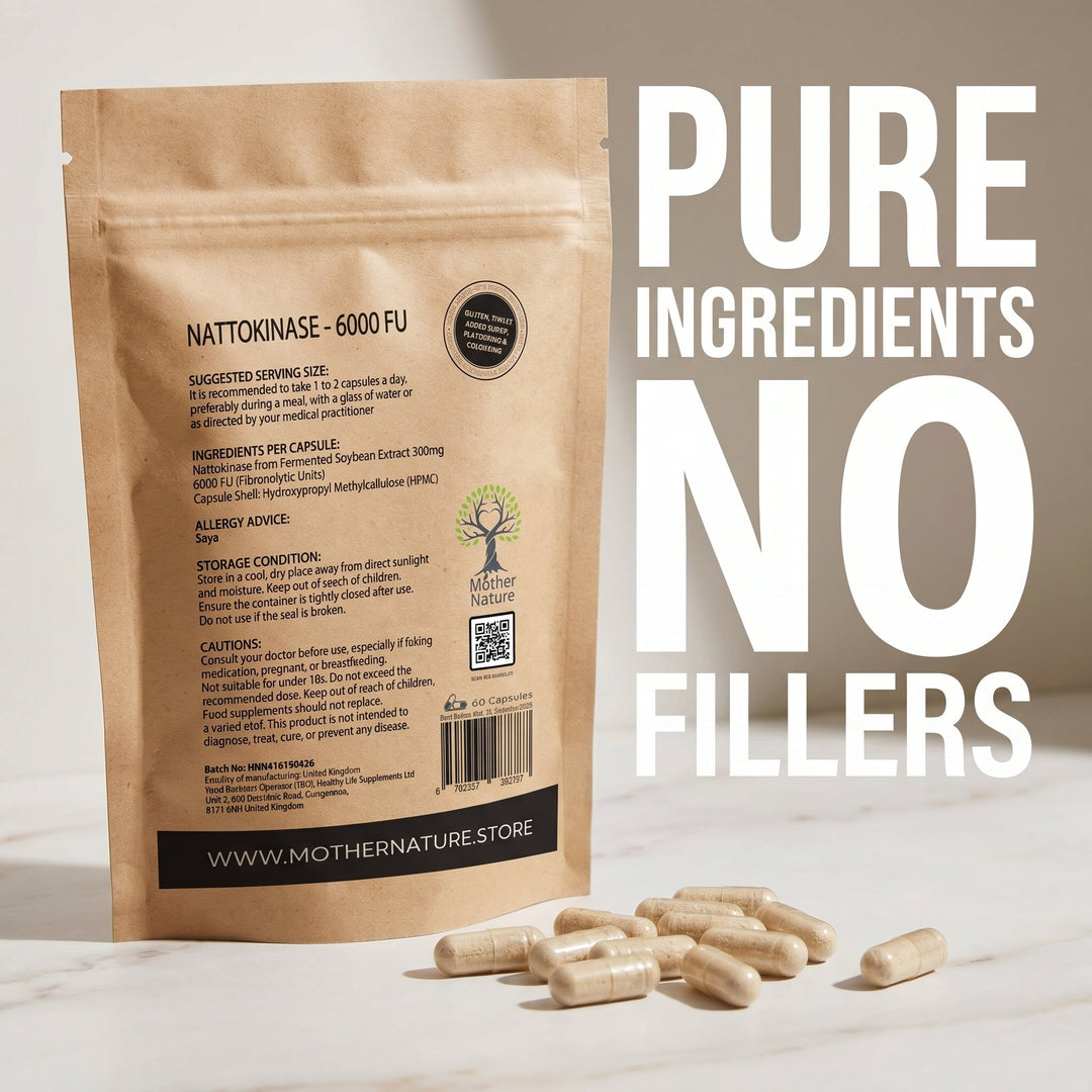 Nattokinase Capsules 6000 FU High Potency Clean Natural Nattokinase Plant - based Vegan Supplements – Mother Nature - MOTHER NATURE SUPPLEMENTSNattokinase Capsules 6000 FU High Potency Clean Natural Nattokinase Plant - based Vegan Supplements – Mother NatureDiet Supplementss