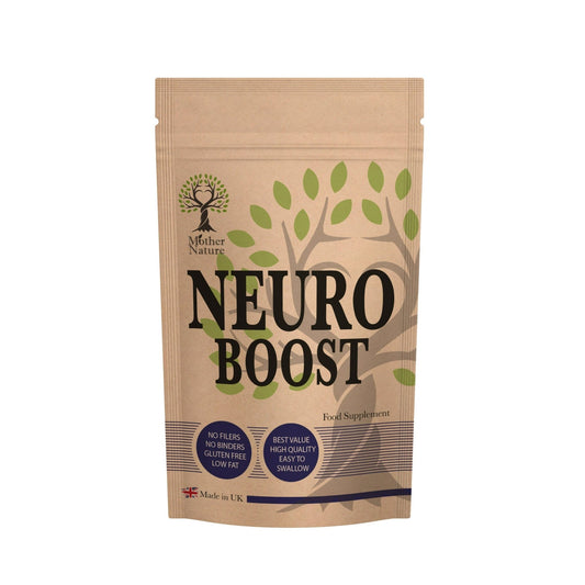 Neuro Boost Capsules Natural Lions Mane L - Tyrosine Magnesium Brain Support Supplements Vegan - MOTHER NATURE SUPPLEMENTSNeuro Boost Capsules Natural Lions Mane L - Tyrosine Magnesium Brain Support Supplements Vegan