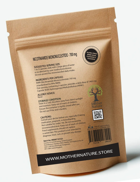 NMN Capsules 700 mg – Nicotinamide Mononucleotide - Mother Nature - MOTHER NATURE SUPPLEMENTSNMN Capsules 700 mg – Nicotinamide Mononucleotide - Mother NatureDiet Supplements