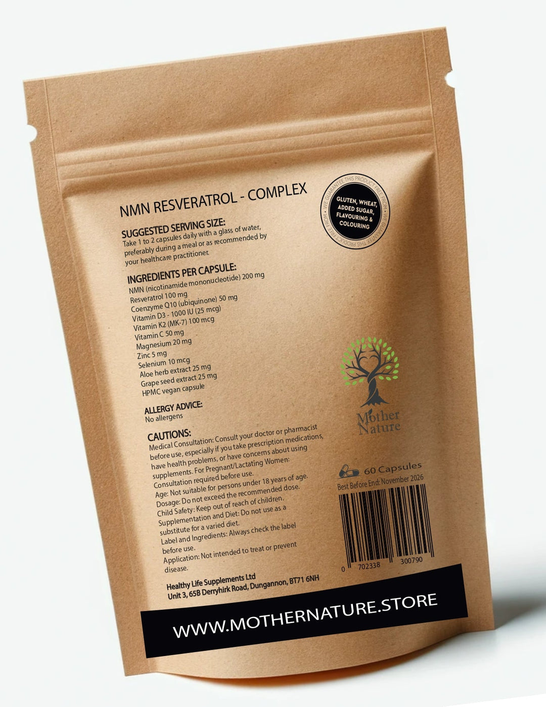 NMN Resveratrol 500mg Capsules Nicotinamide Certified 99% DNA Repair High Strength Clean NMN Supplement Vegan - MOTHER NATURE SUPPLEMENTSNMN Resveratrol 500mg Capsules Nicotinamide Certified 99% DNA Repair High Strength Clean NMN Supplement VeganDiet Supplementss