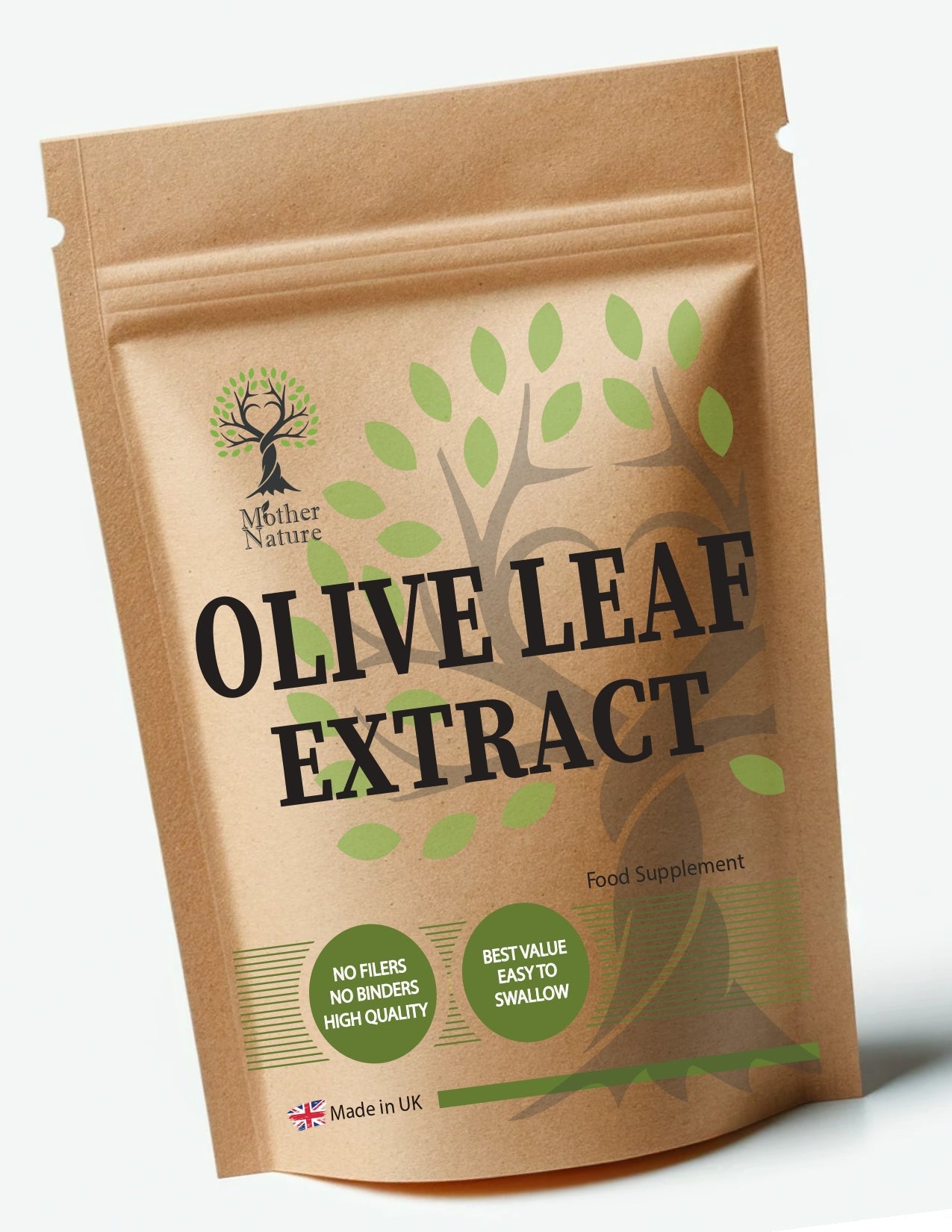 Olive Leaf Capsules 430mg UK Strong Natural Vegan Supplements 30% Oleuropein - MOTHER NATURE SUPPLEMENTSOlive Leaf Capsules 430mg UK Strong Natural Vegan Supplements 30% Oleuropein