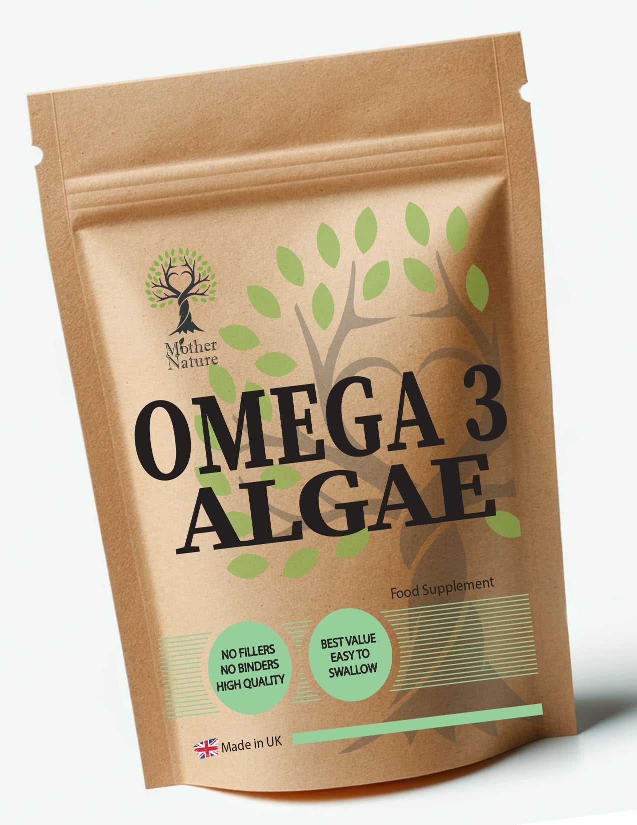 Omega 3 Vegan 500mg Capsules Clean Plant Based Natural Omega 3 Algae Supplement 30% DHA - MOTHER NATURE SUPPLEMENTSOmega 3 Vegan 500mg Capsules Clean Plant Based Natural Omega 3 Algae Supplement 30% DHADiet Supplementss