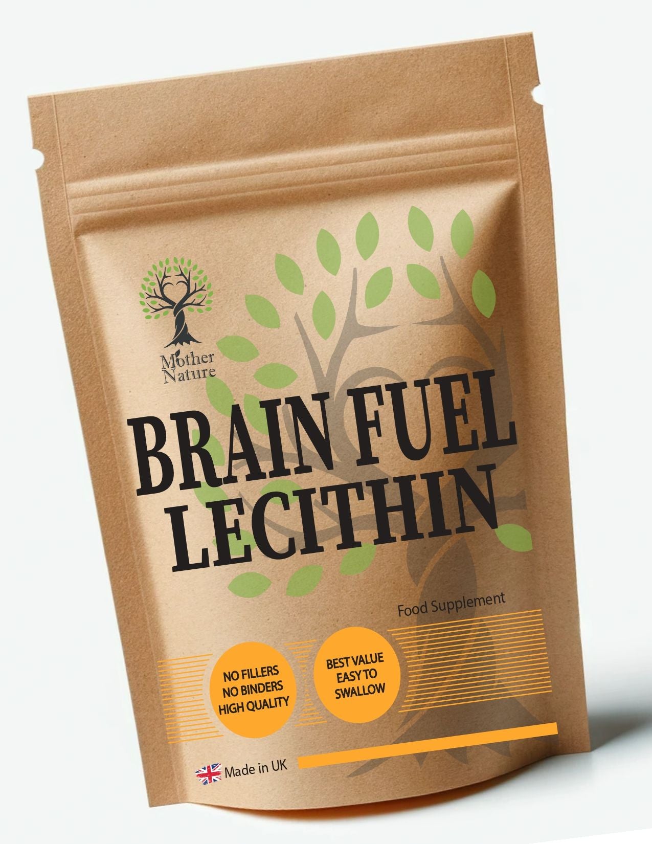 Fuel Lecithin 1200 mg – Mother Nature – front label