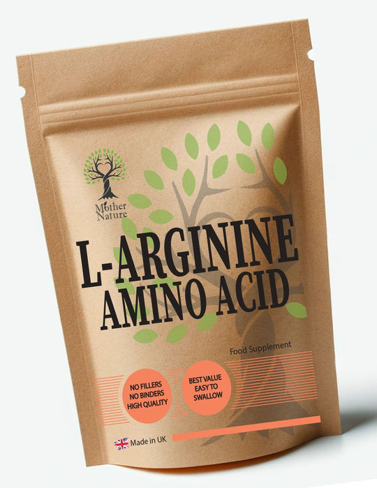 L Arginine 600 mg – Mother Nature – front label