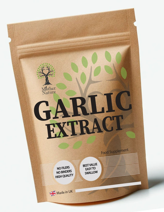 Garlic Extract 500 mg – Mother Nature – front label
