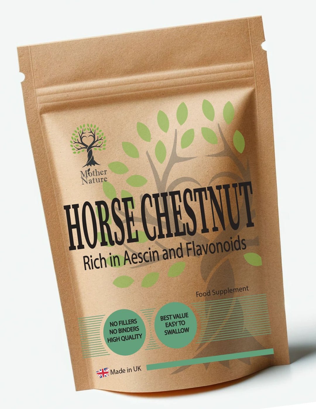 Horse Chestnut Extract 500 mg – Mother Nature – front label