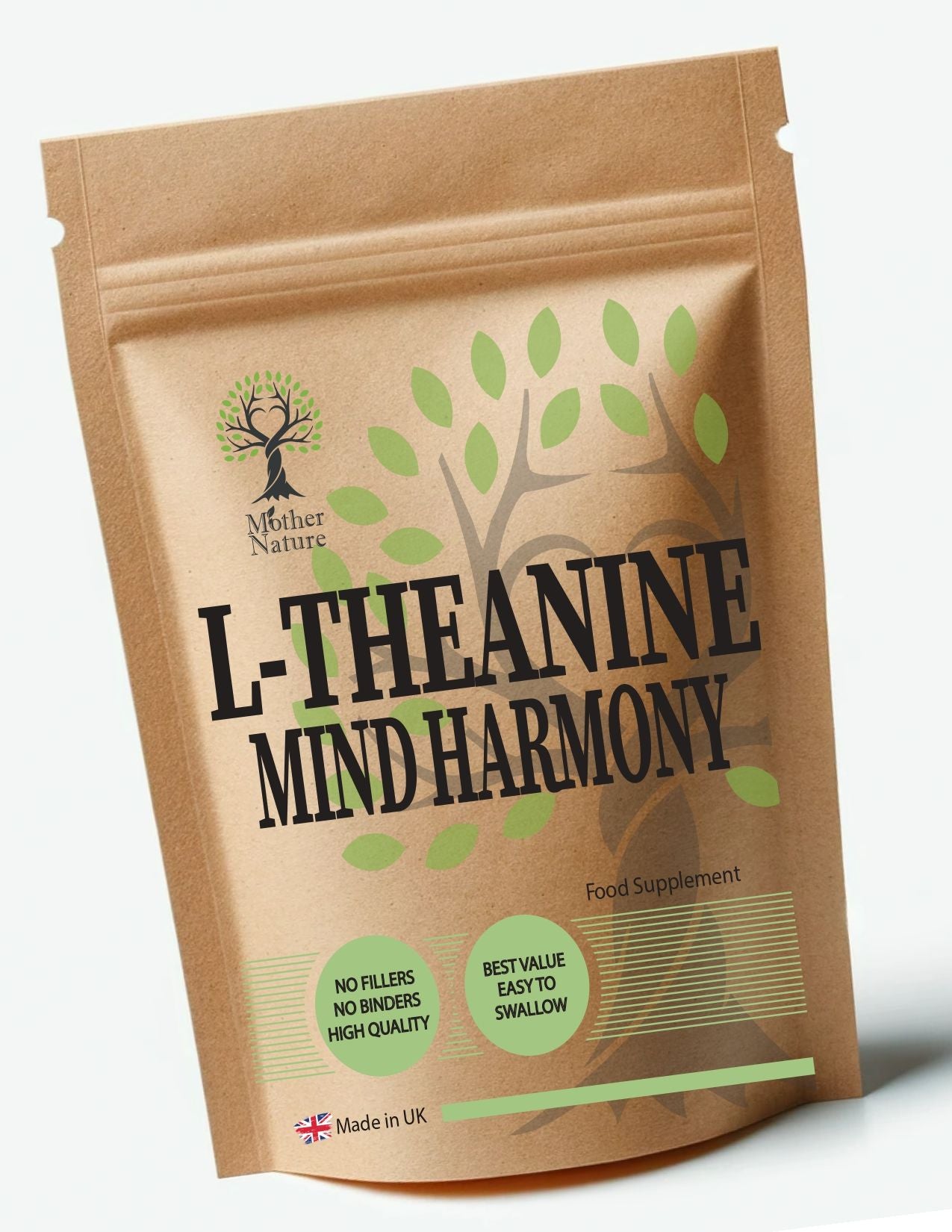 L Theanine 400 mg – Mother Nature – front label
