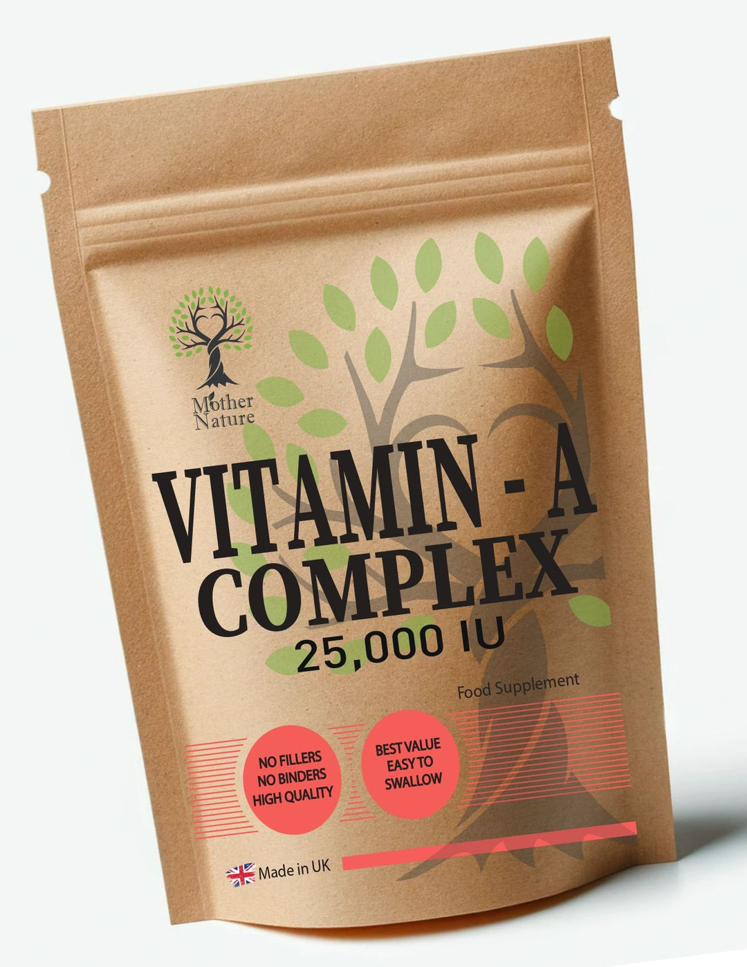 Vitamin D3 20000 IU + K2 MK – Mother Nature – front label