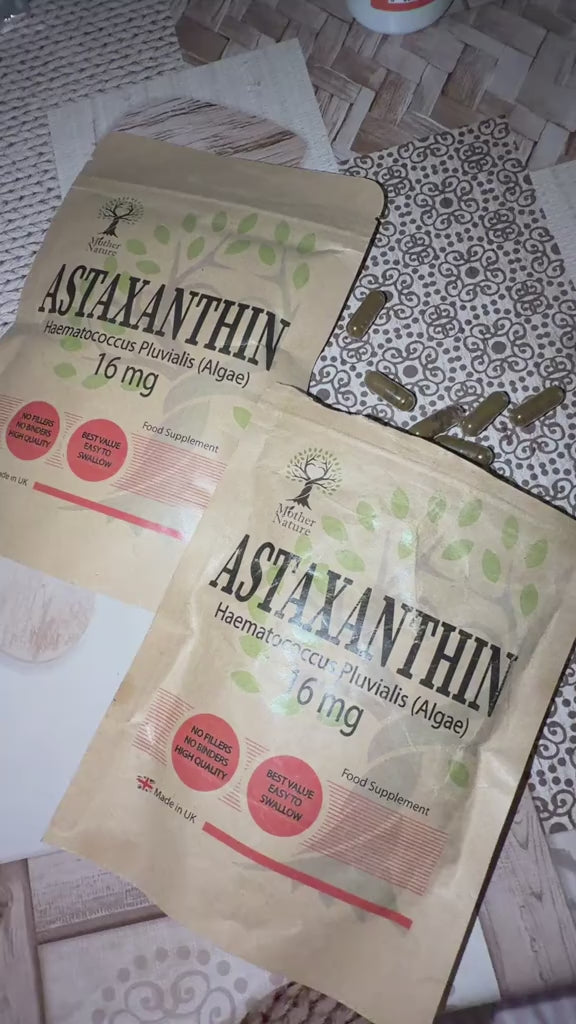 Astaxanthin 16 mg – Vegan Capsules – Daily Antioxidant Supplement – Mother Nature