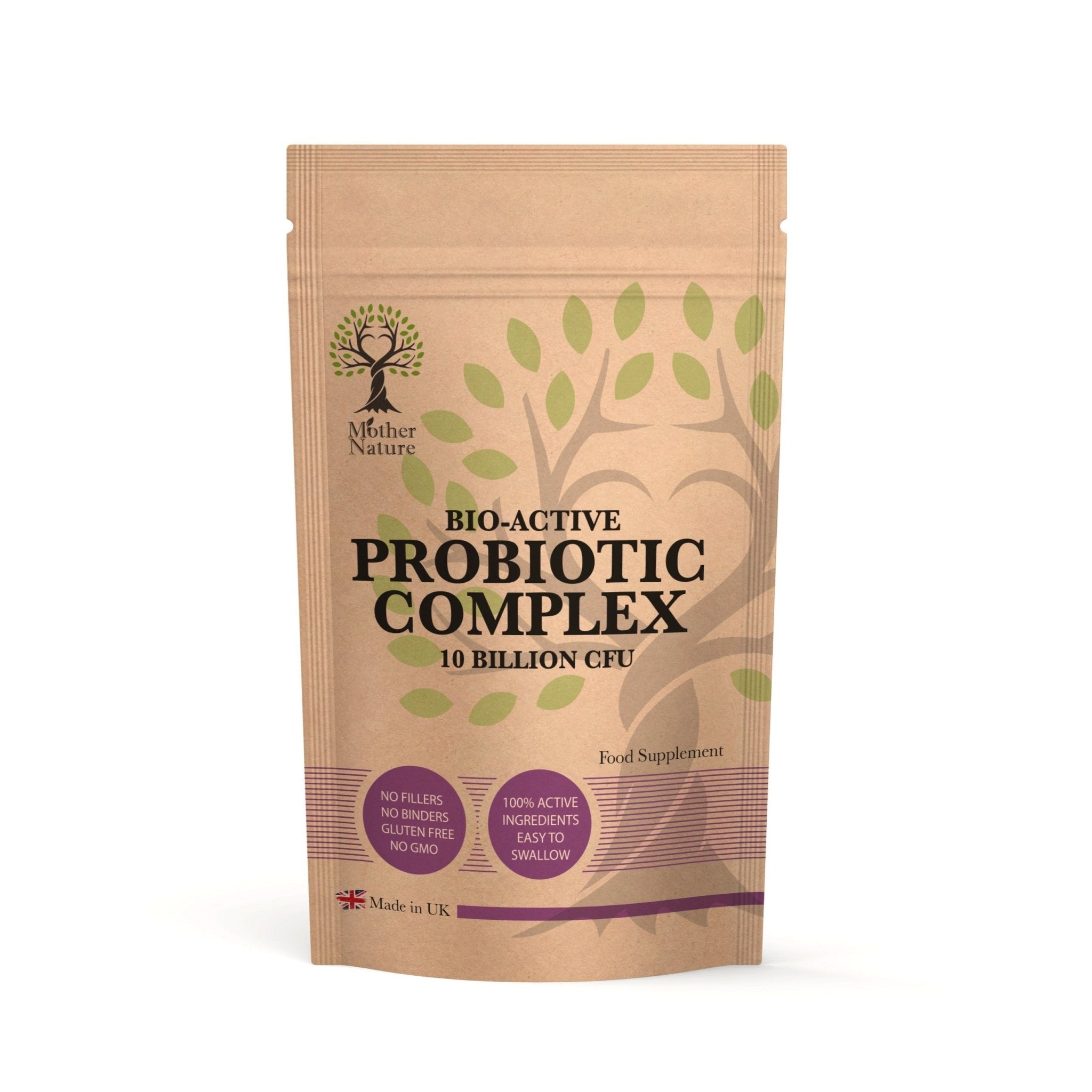 Probiotics Complex 10 Billion CFU 15 Active Bacteria Probiotics Capsules Vegan Supplements - MOTHER NATURE SUPPLEMENTSProbiotics Complex 10 Billion CFU 15 Active Bacteria Probiotics Capsules Vegan Supplements