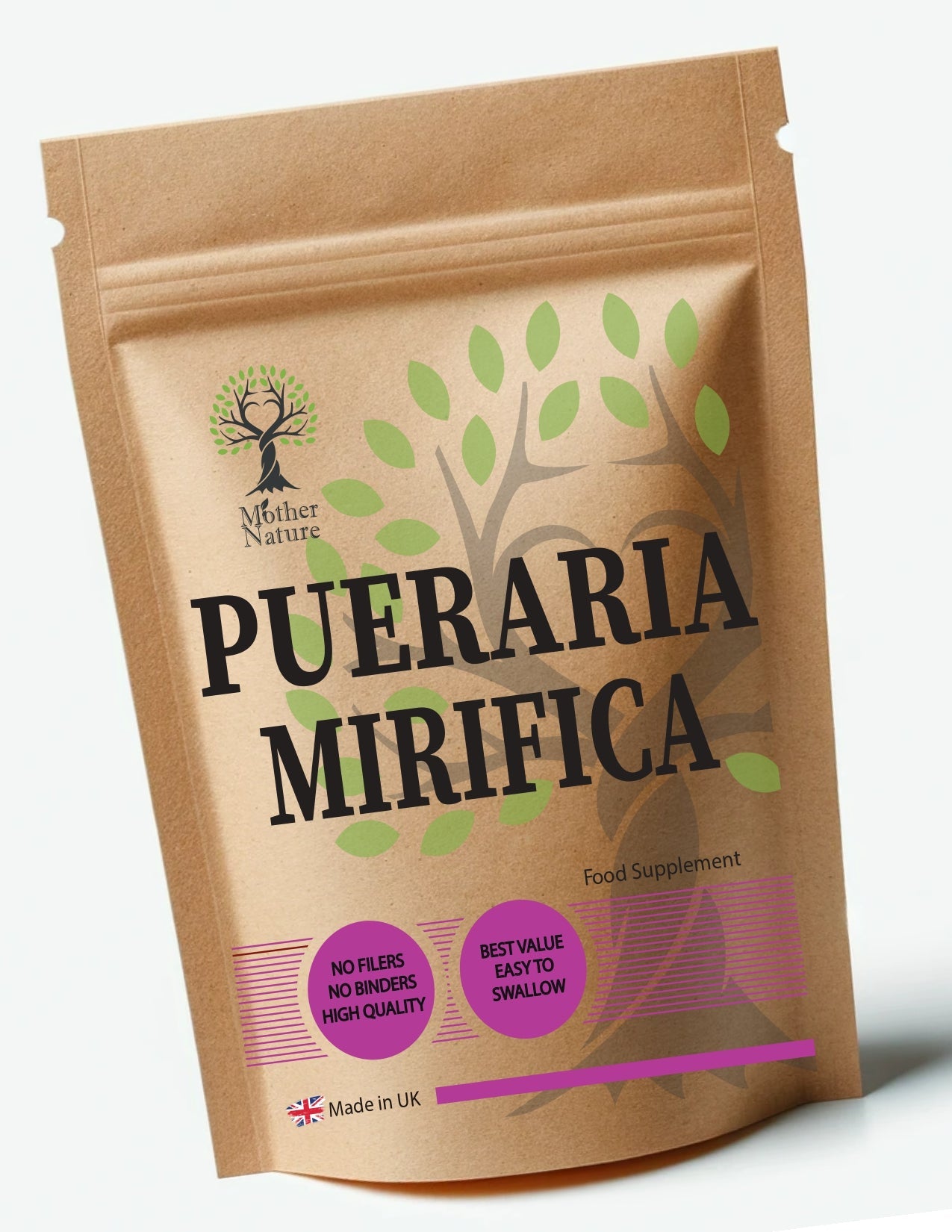 Pueraira Mirifica Capsules 600mg High Potency Natural Vegan Supplement 40% Flavonoids Pueraria Mirifica Root Extract for Women - MOTHER NATURE SUPPLEMENTSPueraira Mirifica Capsules 600mg High Potency Natural Vegan Supplement 40% Flavonoids Pueraria Mirifica Root Extract for Women