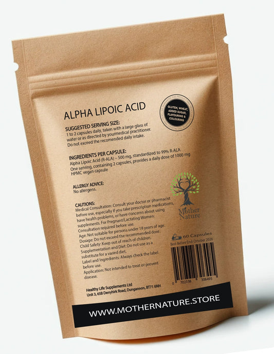 R Alpha Lipoic Acid 500mg Clean Alpha Lipoic Powder Eco - friendly 99% R ALA Vegan Supplement - MOTHER NATURE SUPPLEMENTSR Alpha Lipoic Acid 500mg Clean Alpha Lipoic Powder Eco - friendly 99% R ALA Vegan SupplementDiet Supplementss