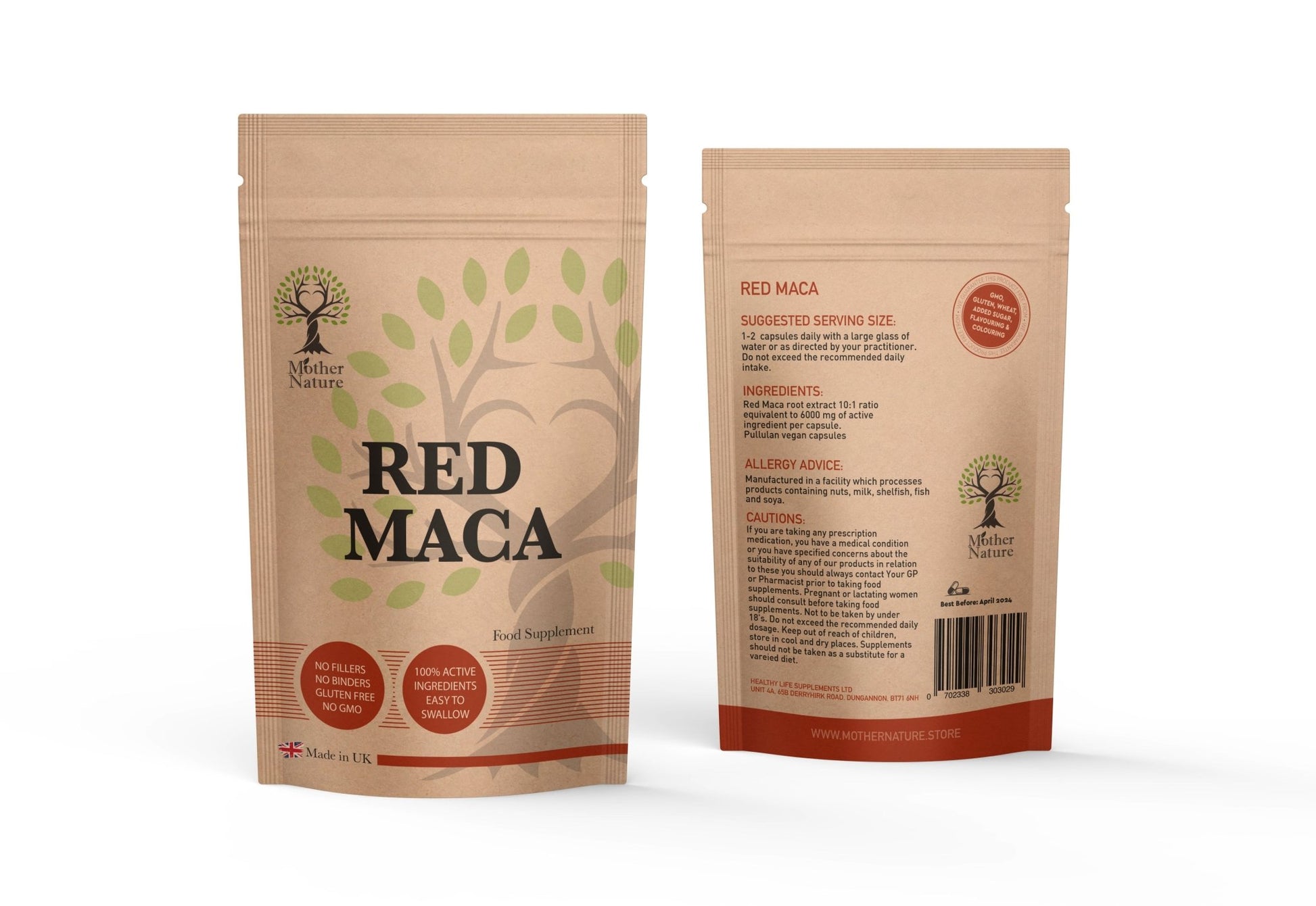 Red Maca Capsules 600mg Red Maca Powder Natural Extract Supplement Vegan - MOTHER NATURE SUPPLEMENTSRed Maca Capsules 600mg Red Maca Powder Natural Extract Supplement Vegan