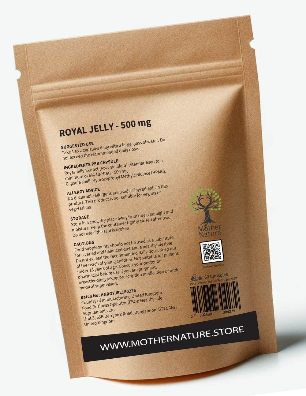 Royal Jelly 500 mg – Mother Nature - MOTHER NATURE SUPPLEMENTSRoyal Jelly 500 mg – Mother NatureDiet Supplements