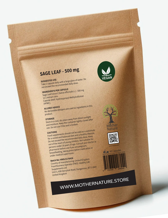 Sage Leaf Powder 500 mg – Mother Nature - MOTHER NATURE SUPPLEMENTSSage Leaf Powder 500 mg – Mother NatureDiet Supplements