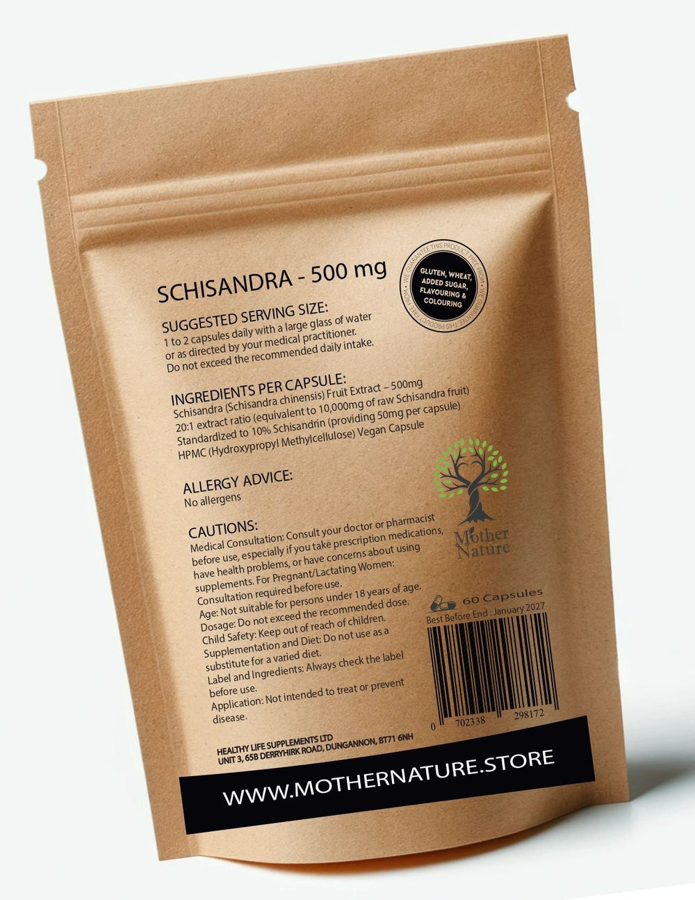 Schisandra Capsules 500 mg – Mother Nature - MOTHER NATURE SUPPLEMENTSSchisandra Capsules 500 mg – Mother NatureDiet Supplementss