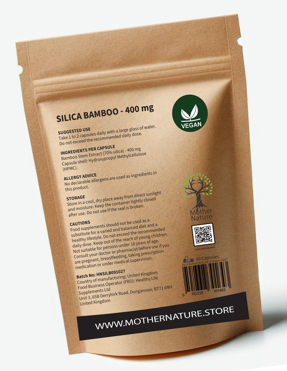 Silica Bamboo Capsules 400mg – Vegan | Mother Nature - MOTHER NATURE SUPPLEMENTSSilica Bamboo Capsules 400mg – Vegan | Mother NatureDiet Supplements