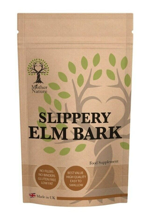 Slippery Elm Bark 550mg Capsules Natural Supplement Slippery Elm Powder Vegan - MOTHER NATURE SUPPLEMENTSSlippery Elm Bark 550mg Capsules Natural Supplement Slippery Elm Powder Vegan