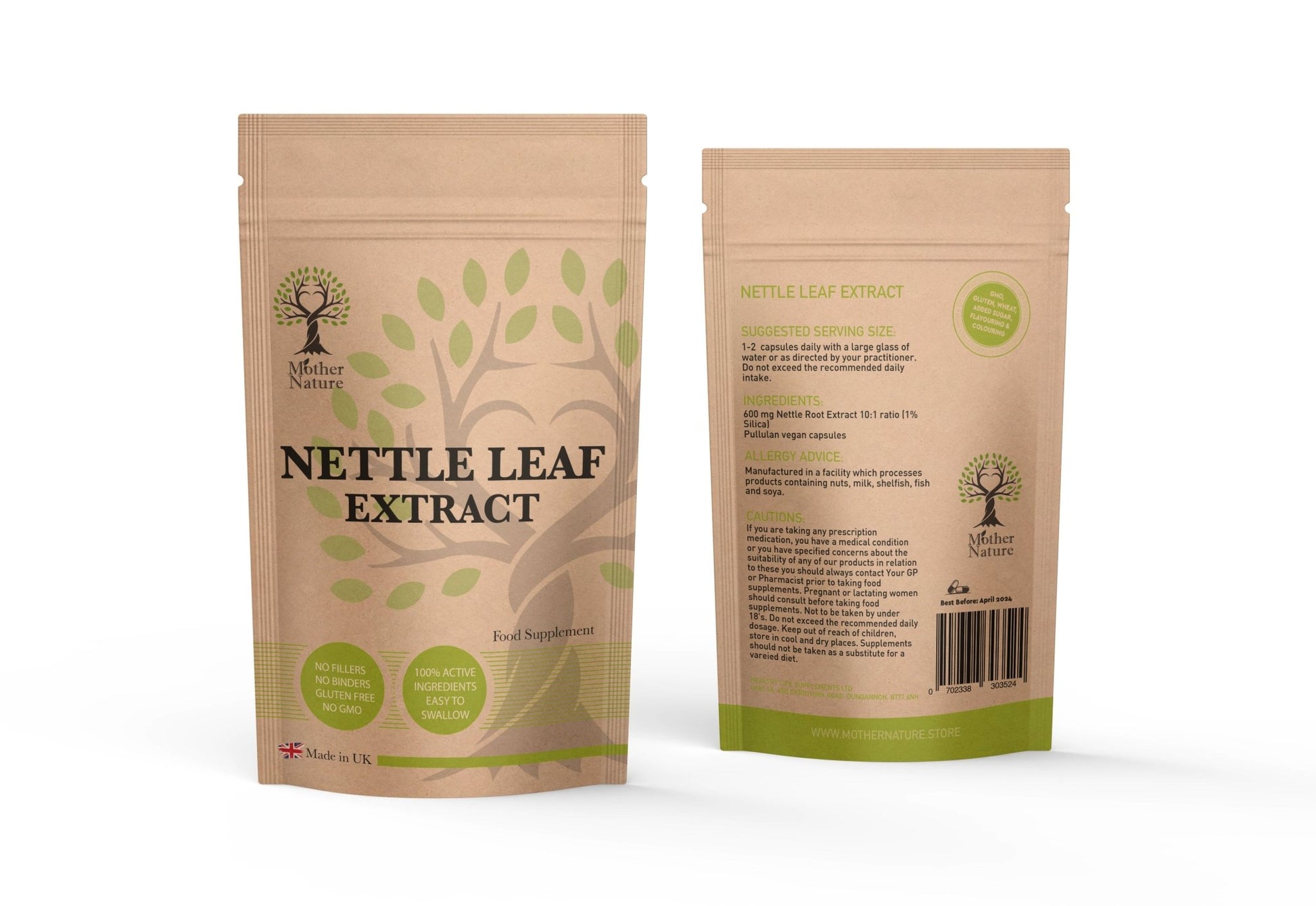 Stinging Nettle Leaf Capsules 600mg UK Genuine Natural Nettlle Supplement Vegan - MOTHER NATURE SUPPLEMENTSStinging Nettle Leaf Capsules 600mg UK Genuine Natural Nettlle Supplement Vegan