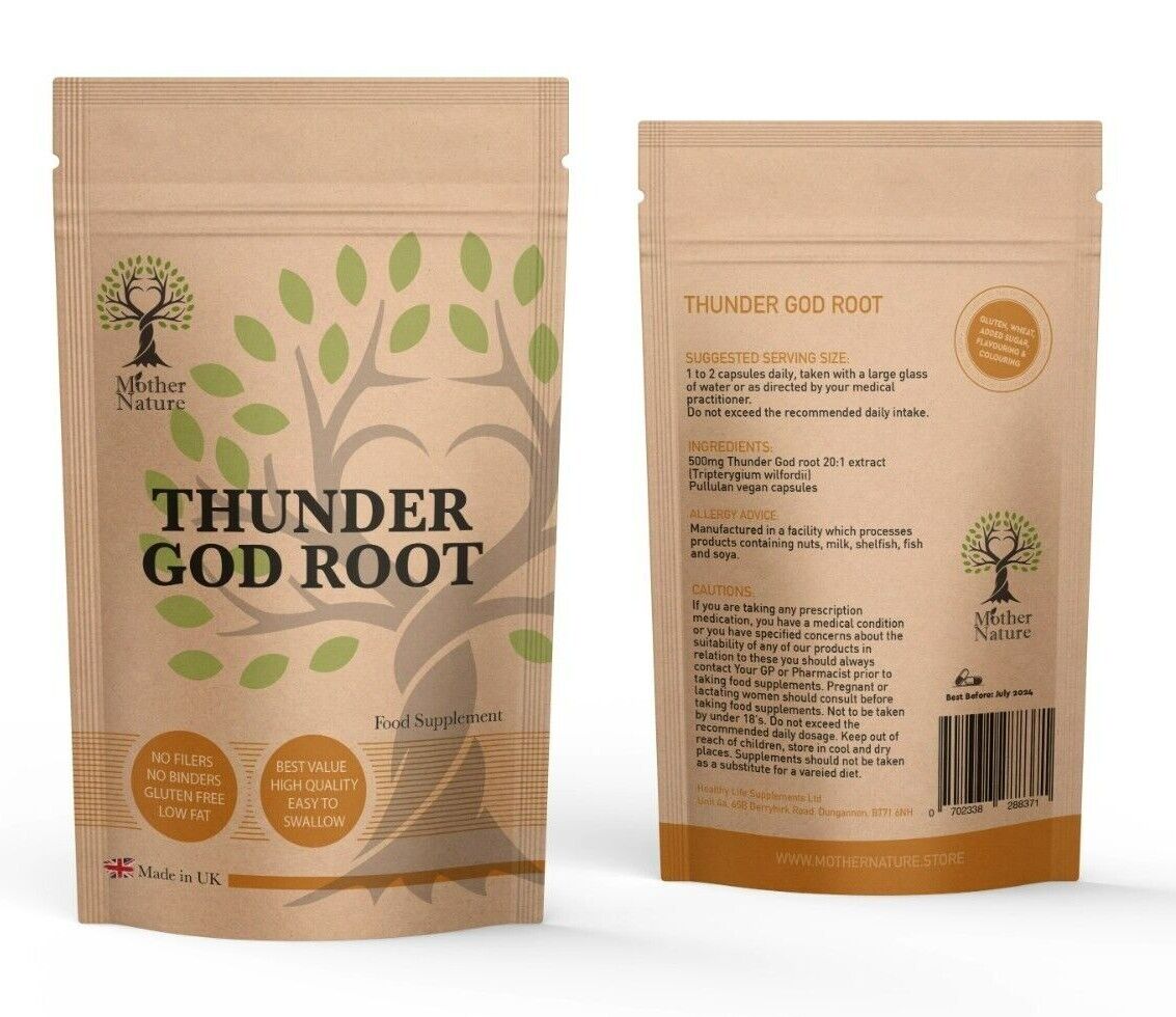 Thunder God Root 500mg Capsules UK Natural Supplement Thunder God Powder Vegan - MOTHER NATURE SUPPLEMENTSThunder God Root 500mg Capsules UK Natural Supplement Thunder God Powder Vegan