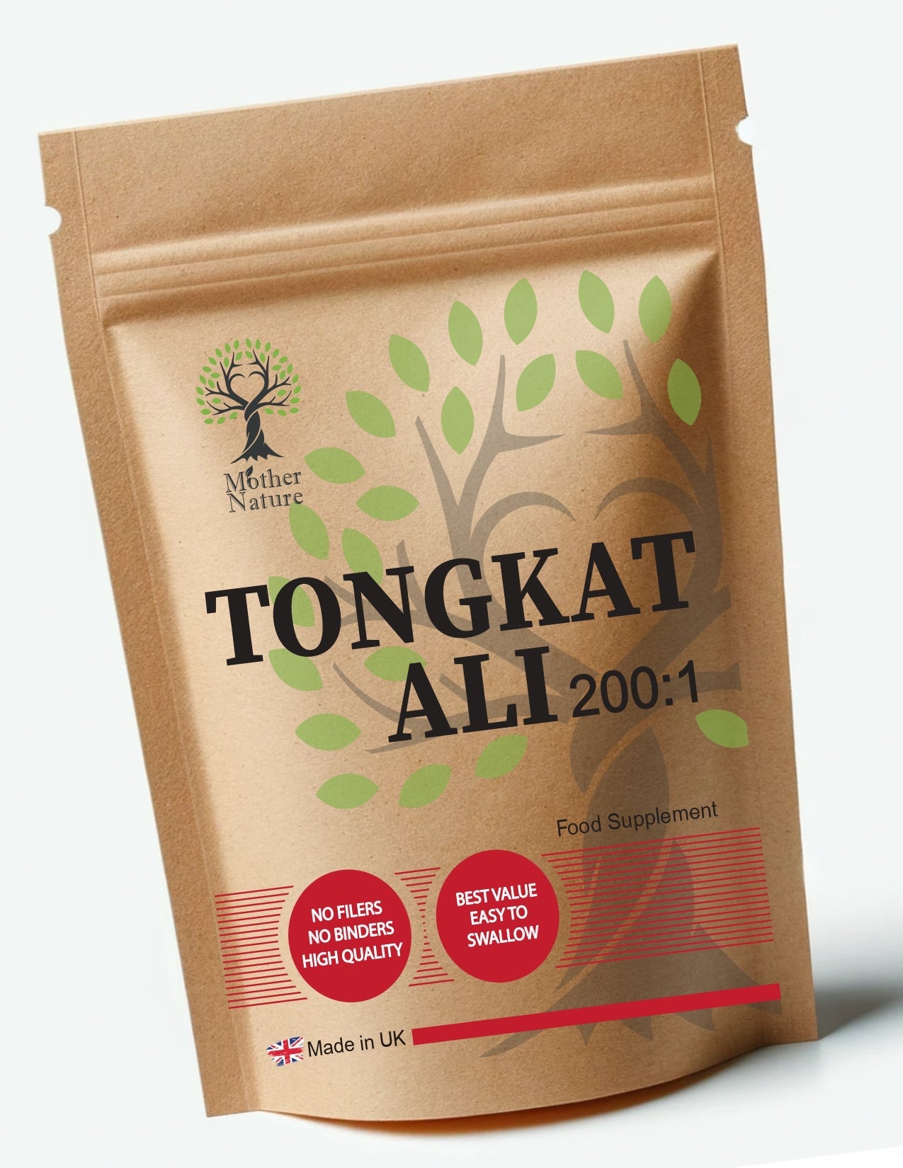 Tongkat Ali Capsules 200:1 Extract 2% Eurycomanone Tongkat Ali 500mg High Strength Natural UK Supplement Vegan - MOTHER NATURE SUPPLEMENTSTongkat Ali Capsules 200:1 Extract 2% Eurycomanone Tongkat Ali 500mg High Strength Natural UK Supplement VeganDiet Supplementss