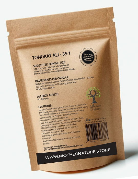 Tongkat Ali Root Extract 35: 1 Capsules 500 mg – Mother Nature - MOTHER NATURE SUPPLEMENTSTongkat Ali Root Extract 35: 1 Capsules 500 mg – Mother NatureDiet Supplementss
