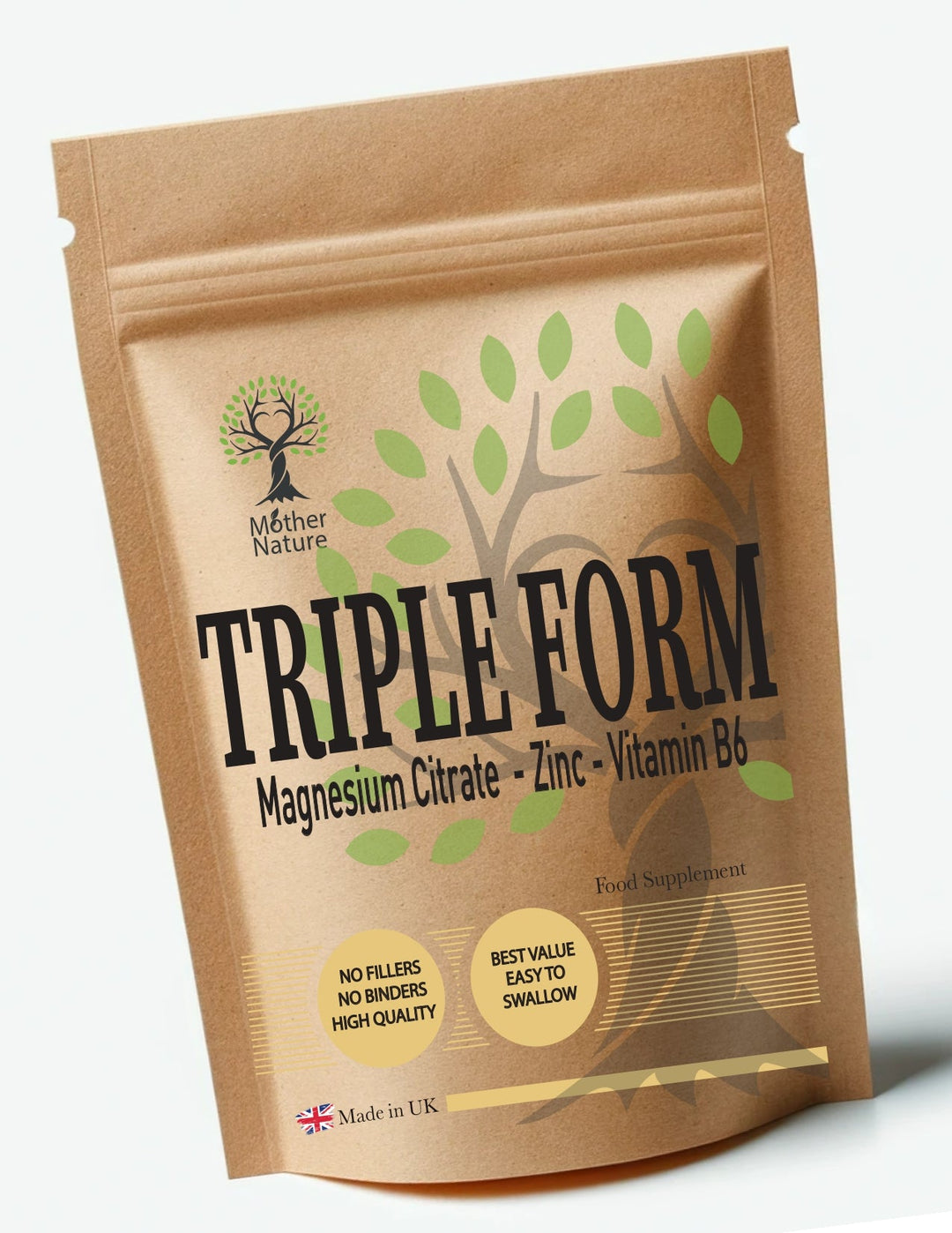 Triple Form – Zinc, Magnesium & Vitamin B6 – Vegan Capsules | Mother Nature - MOTHER NATURE SUPPLEMENTSTriple Form – Zinc, Magnesium & Vitamin B6 – Vegan Capsules | Mother NatureDiet Supplements
