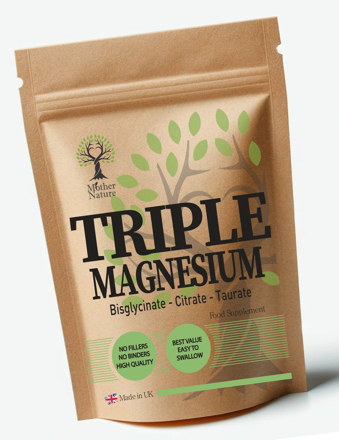 Triple Magnesium 500mg – Bisglycinate, Citrate & Taurate | Mother Nature - MOTHER NATURE SUPPLEMENTSTriple Magnesium 500mg – Bisglycinate, Citrate & Taurate | Mother NatureDiet Supplements