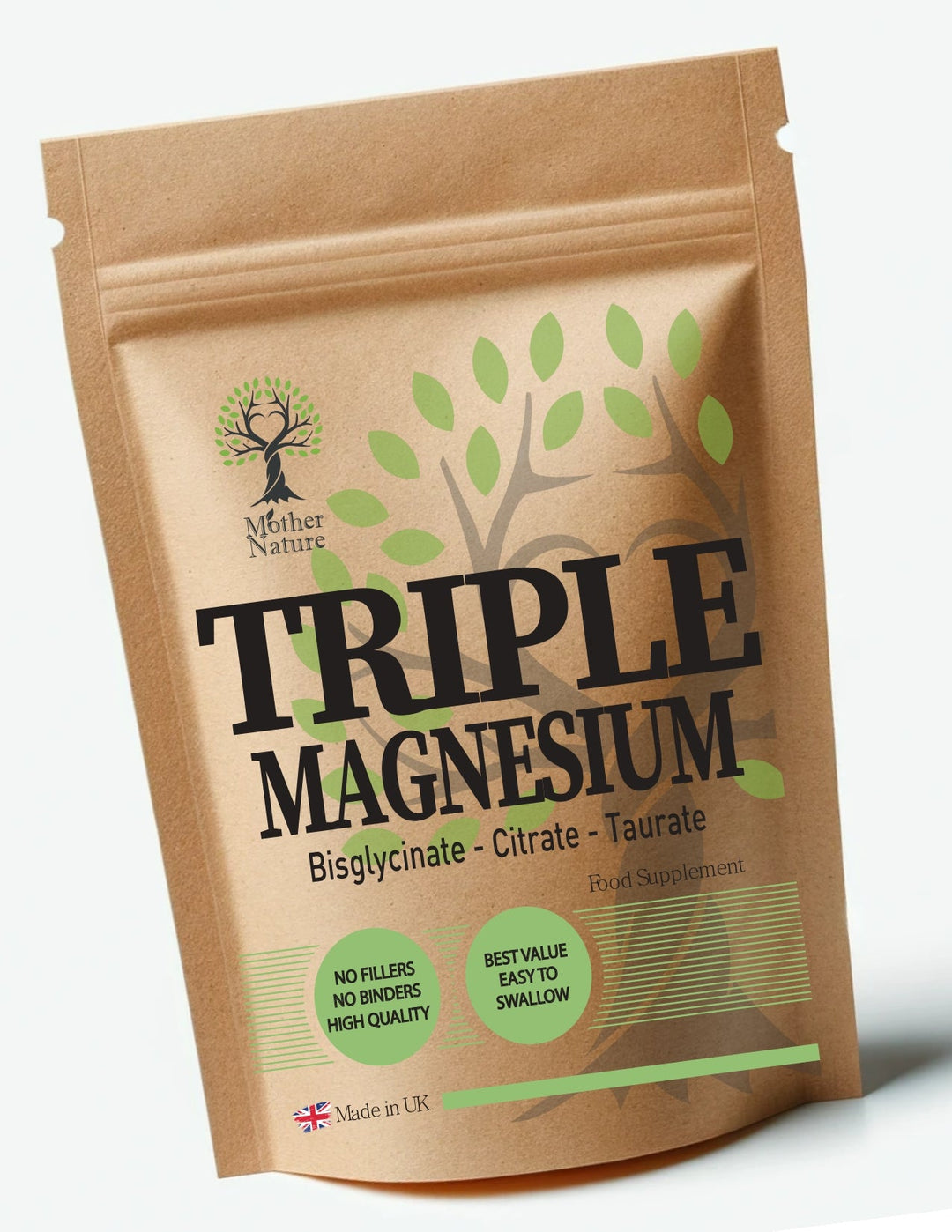 Triple Magnesium Blend 500 mg – Vegan Capsules with Bisglycinate, Citrate & Taurate – Daily Mineral Supplement – Mother Nature - MOTHER NATURE SUPPLEMENTSTriple Magnesium Blend 500 mg – Vegan Capsules with Bisglycinate, Citrate & Taurate – Daily Mineral Supplement – Mother NatureDiet Supplementss