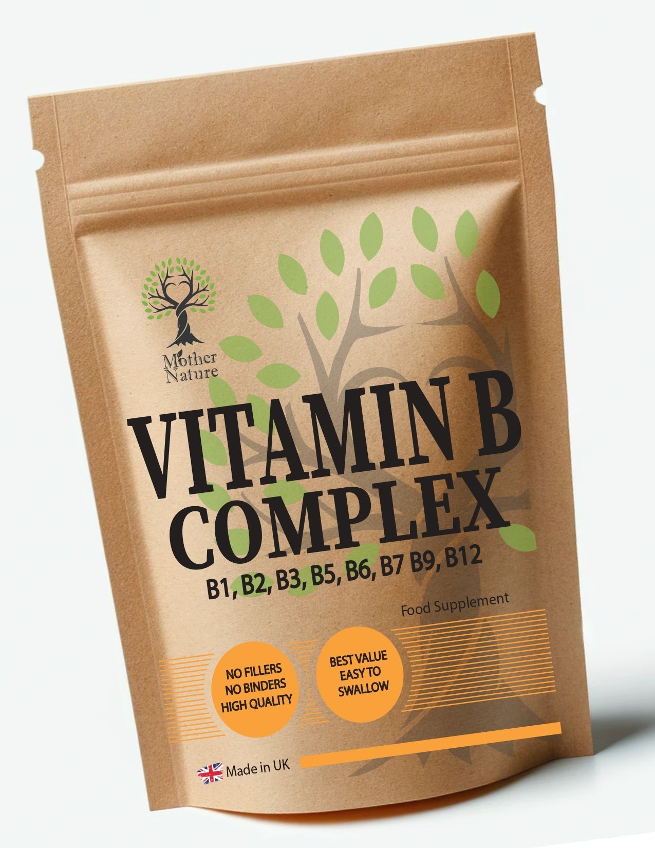 Vitamin B Complex B1, B2, B3, B5, B6, B12, Biotin, Folic Acid Vitamin B Capsules Eco - Friendly Vegan Supplemnts Holistic Health - MOTHER NATURE SUPPLEMENTSVitamin B Complex B1, B2, B3, B5, B6, B12, Biotin, Folic Acid Vitamin B Capsules Eco - Friendly Vegan Supplemnts Holistic HealthDiet Supplementss