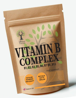 Vitamin B Complex – B1, B2, B3, B5, B6, B12, Biotin & Folic Acid – Vegan Capsules – Multi-B Formula – Mother Nature