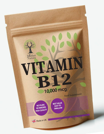 Vitamin B12 Capsules 10.000mcg Clean Vitamin B12 Supplement Methylcobalamin Vegan - MOTHER NATURE SUPPLEMENTSVitamin B12 Capsules 10.000mcg Clean Vitamin B12 Supplement Methylcobalamin Vegan